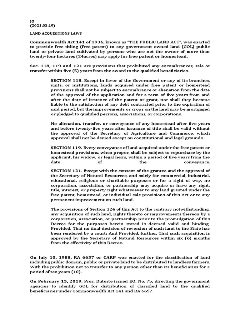 Land Acquisition Laws Download Free PDF Patent Justice