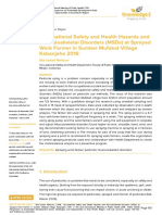 Occupational Safety and Health Hazards and Musculoskeletal Disorders (MSDS) at Sprayed Work Farmer in Sumber Mufakat Village Kabanjahe 2016