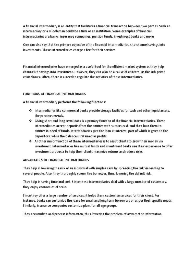 Macro Topic 4 Extra PDF Banks Financial Intermediary