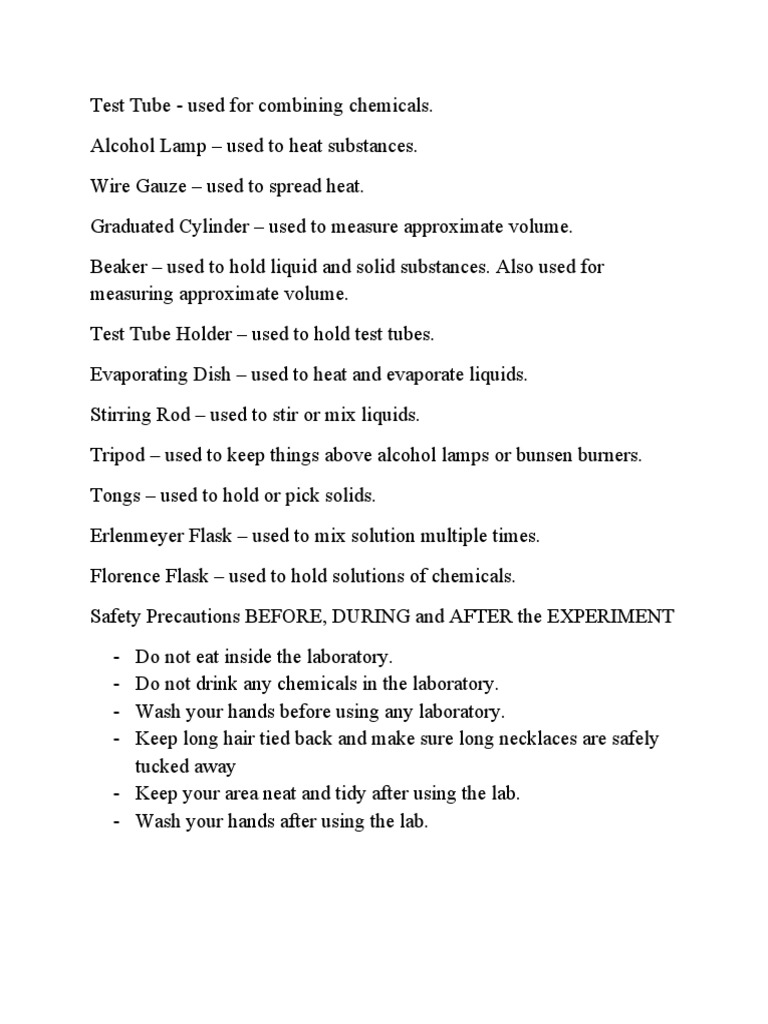 Test Tube Safety and Usage Guide | PDF