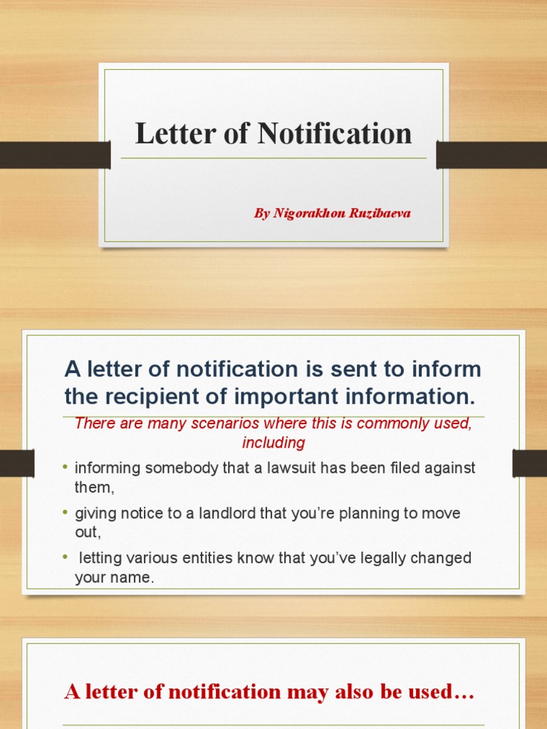 How to Write a Notification Letter | PDF | Justice | Crime & Violence