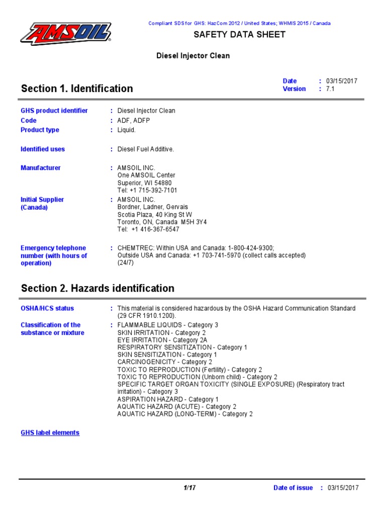 Section 1. Identification , How to Read an SDS – NBROL
