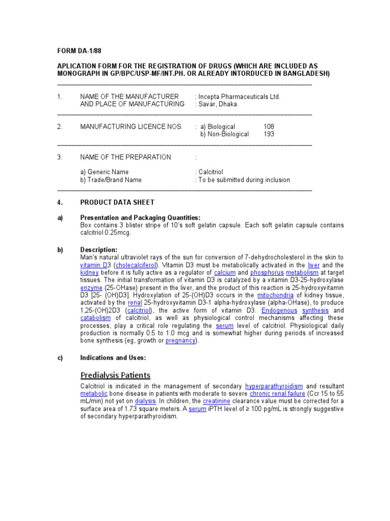 Calcitriol-0.25mcg Soft Gelatin Capsule | PDF | Dose (Biochemistry ...