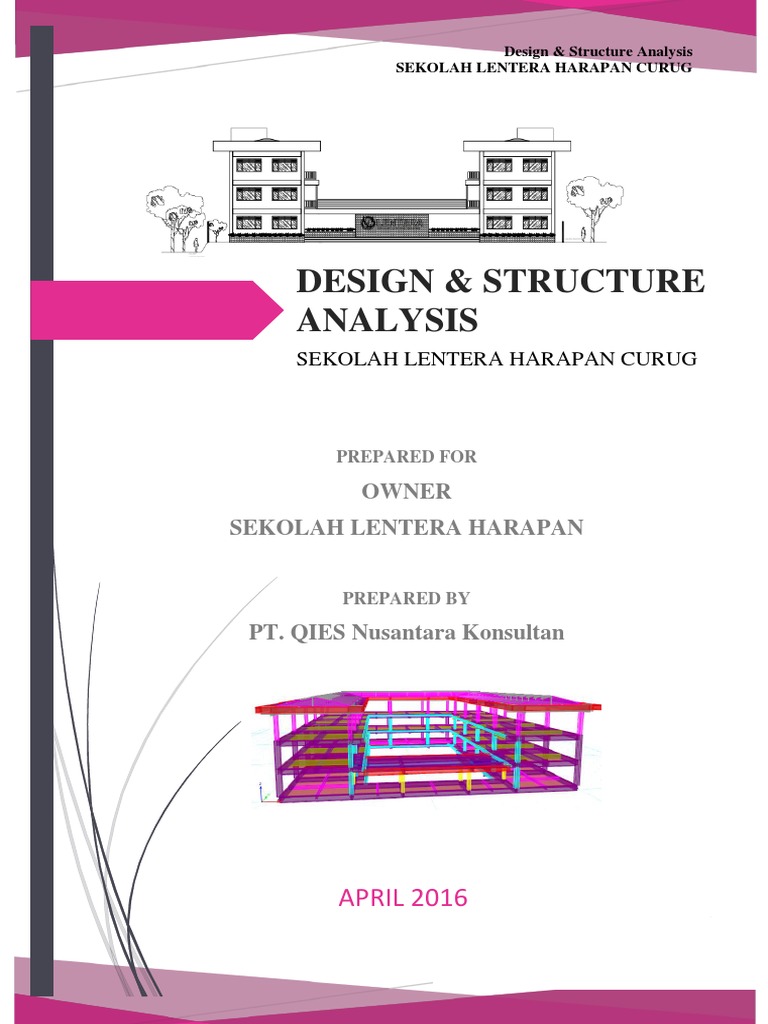 Laporan Desain Struktur Gedung Sekolah Slh Curug 2 16 04 2016 Pdf