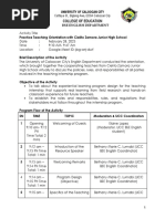 CZJHS Cooperating Teachers Orientation Minutes