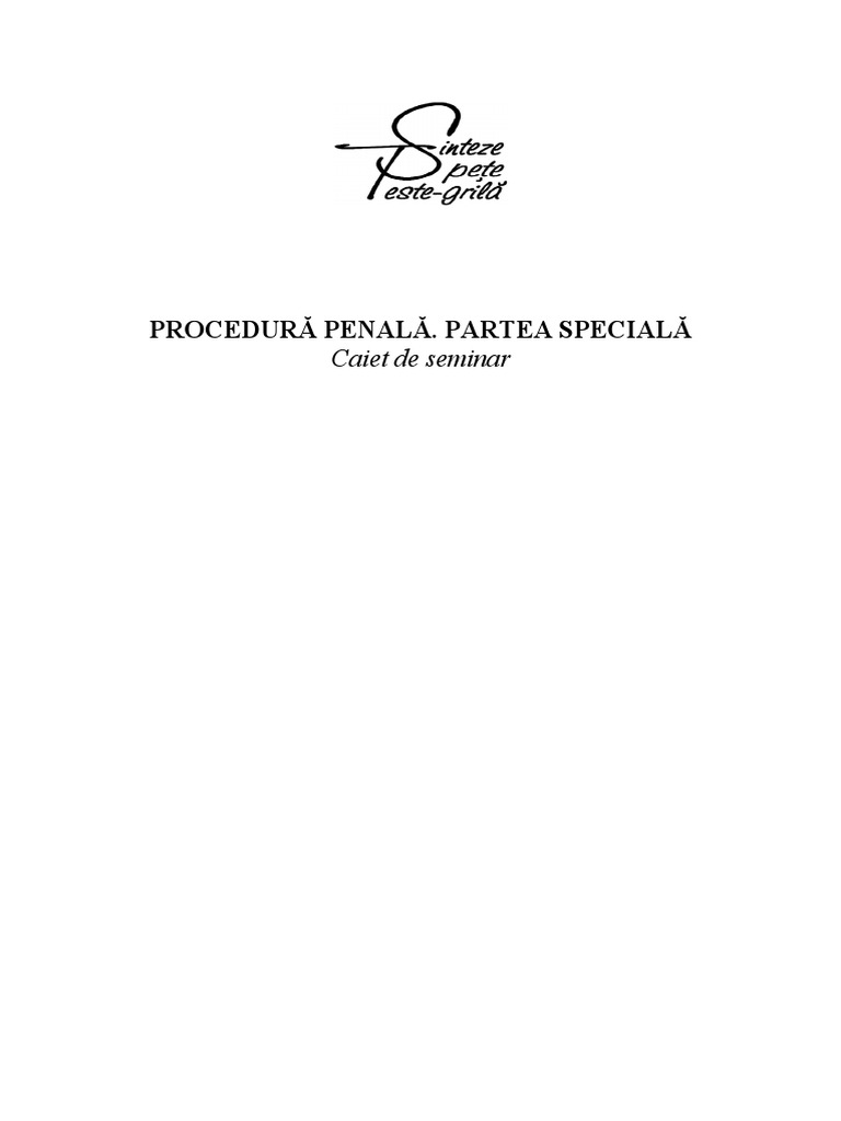 Procedura Penala Partea Speciala Caiet de Seminar Editia A 2 A Mateut ...