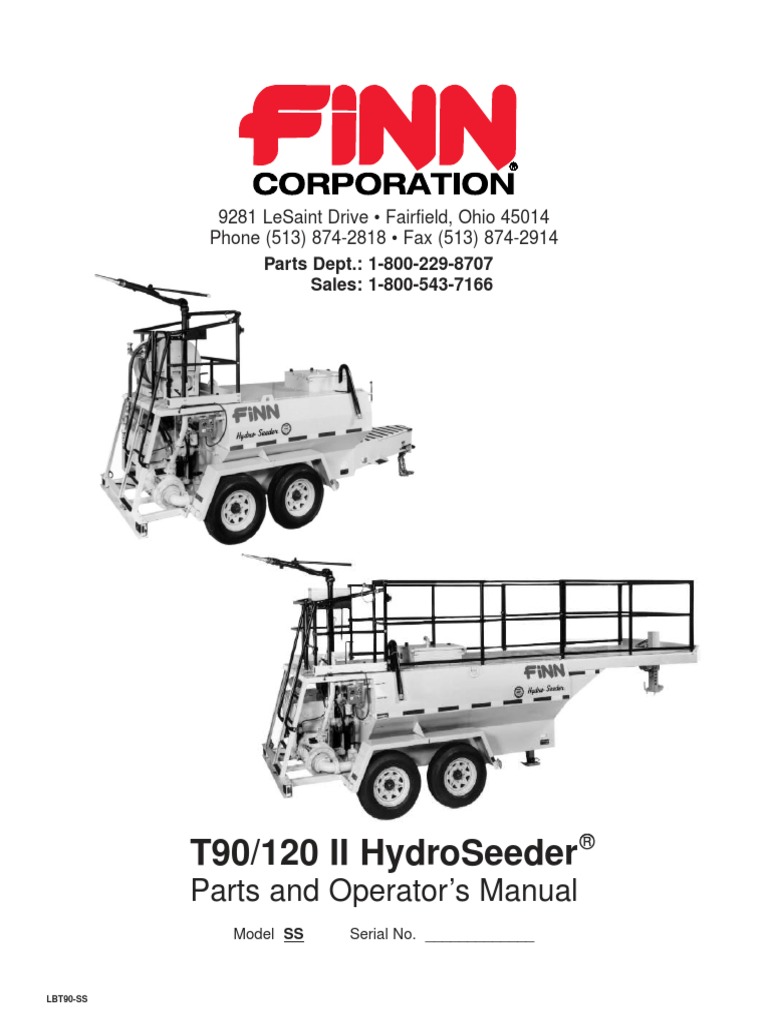 T90/120 Ii Hydroseeder Parts and Operator