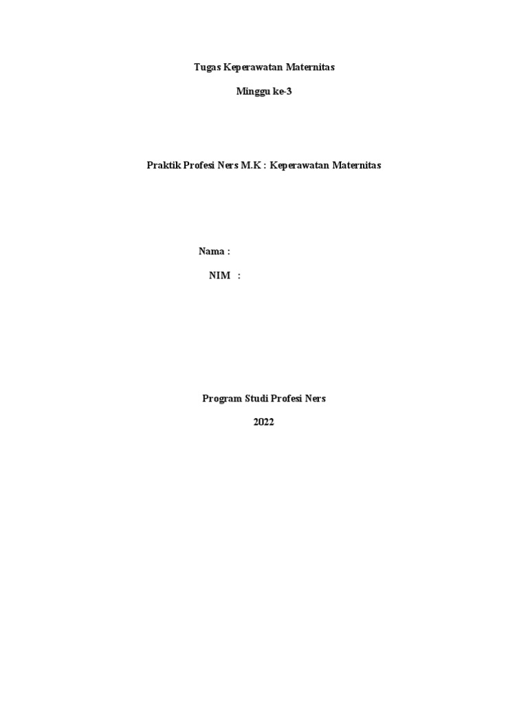 Tugas Keperawatan Maternitas | PDF | Sains & Matematika