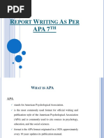 Report Writing As Per Apa 7th Final