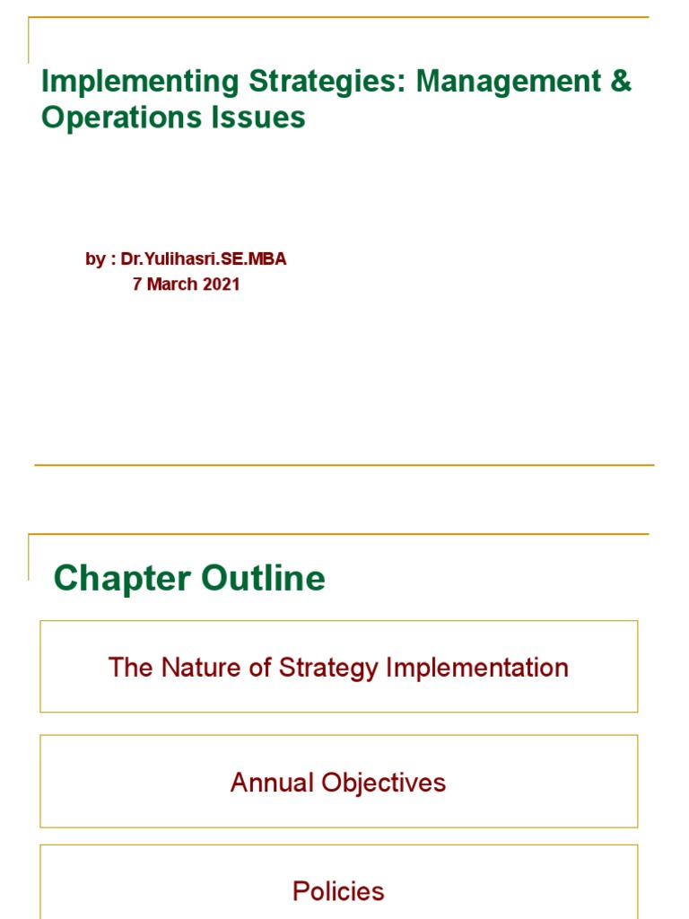 Week 11 Implementing Strategy Part A | PDF | Organizational Structure ...