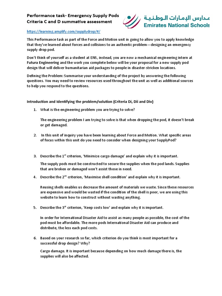 Toddle-GRASP Task Student Worksheet | PDF | Engineering