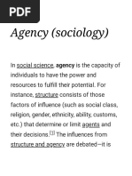 Agency (Sociology) - Wikipedia