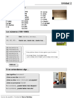 Las letras en español y números del 100 al 1000