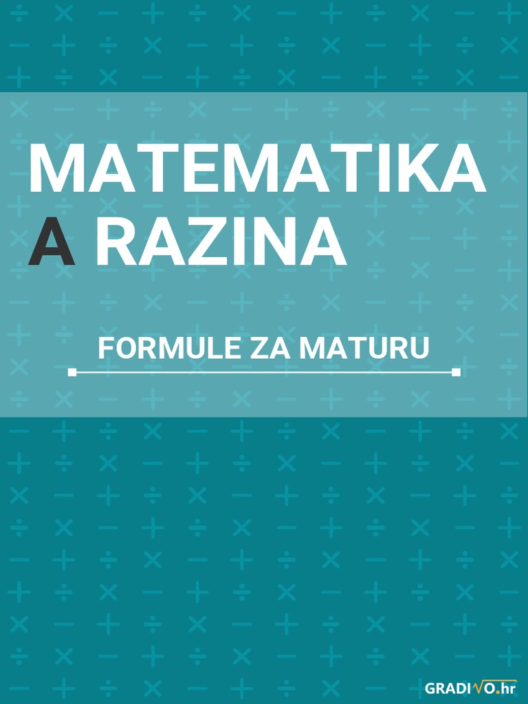 Matematika - Formule Za A Razinu | PDF