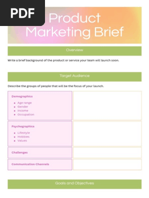 Product Marketing Brief Doc  canva