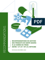 Recommandations de Gestion Des Produits de Sante Soumis a La Chaine Du Froid Entre 2C Et 8C a l Officine-2009
