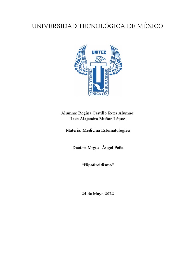 Hipotiroidismo Final PDF Tiroides Hipotiroidismo