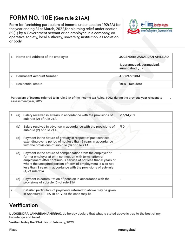 How To Prepare 10e Form