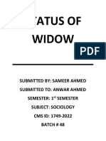 Status of Widow Sameer Ahmed