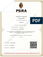 Tsele K I: Certification of Registration Security Officer