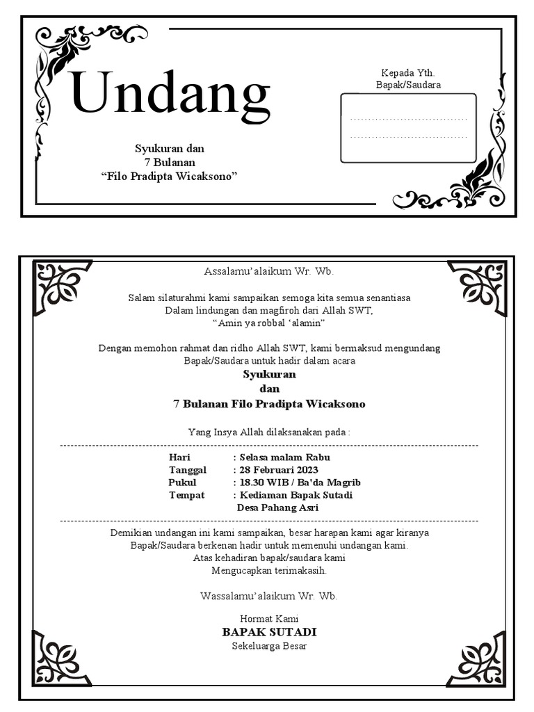 Undangan Genduren | PDF