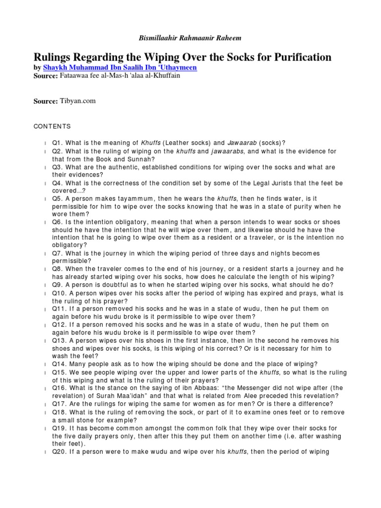 Wiping Over The Socks PDF Sock Headgear