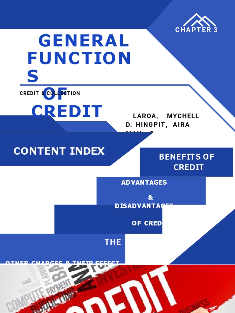 General Function of Credit | PDF | Credit | Finance & Money Management