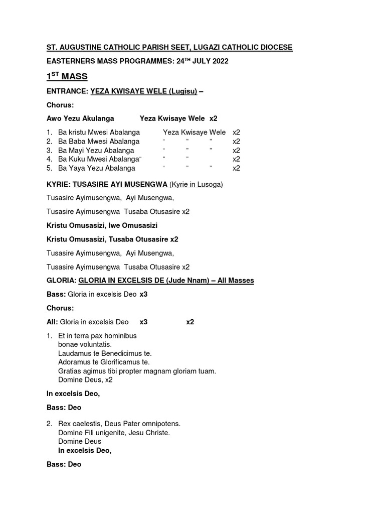 Easterners Mass Program - July 2022 | PDF | Christian Music | Christian ...