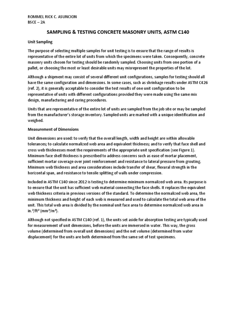 Asuncion, Rommel Rick C. Assignment | PDF | Concrete | Density