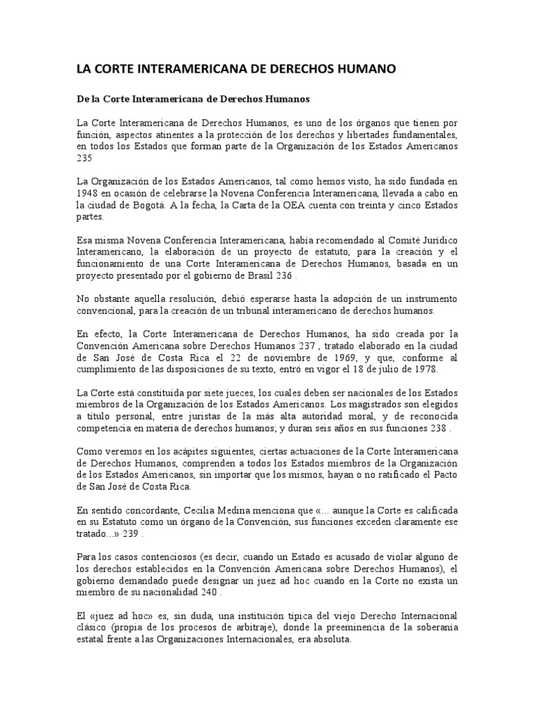 Funciones y casos de la Corte IDH | PDF | Convenio europeo de derechos ...
