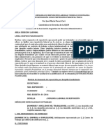 Modelo de Demanda Laboral de Reposición Como Pretensión Principal Única