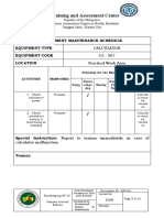  Equipment Maintenance Schedule