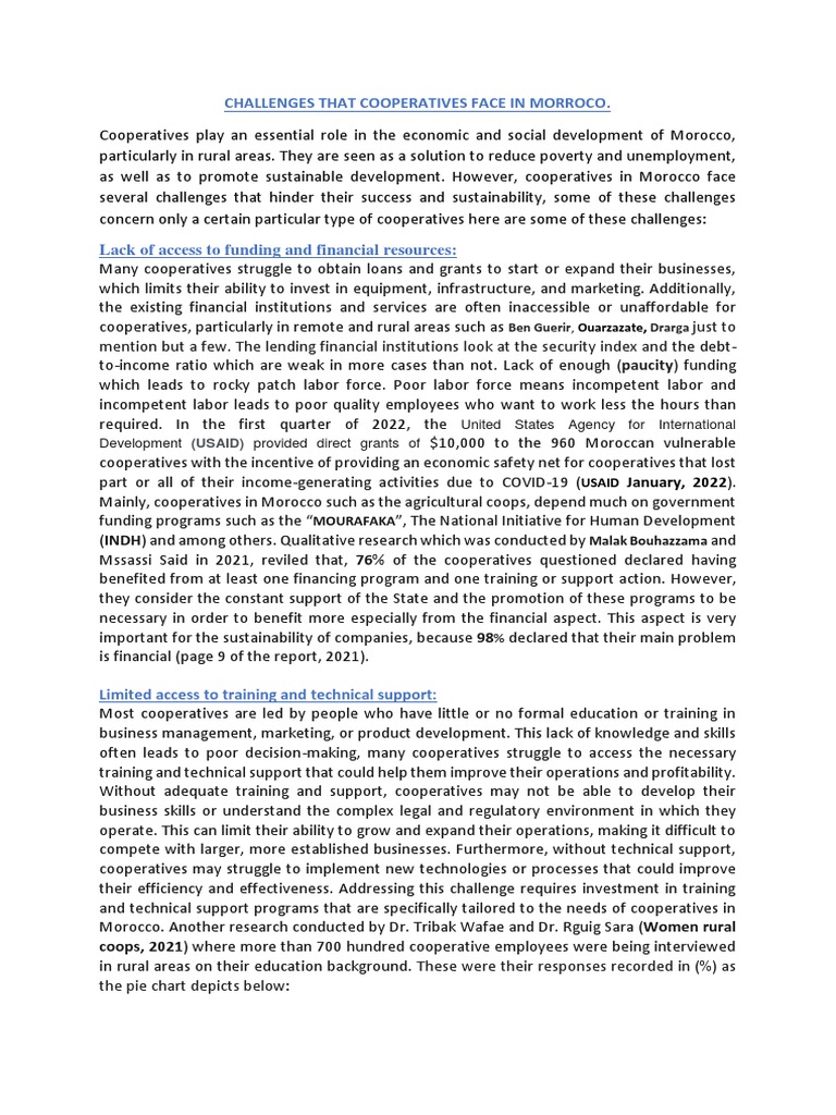 Moroccan Cooperative Challenges | PDF | Cooperative | Agriculture