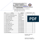 Daftar Hadir Tim Pengembang Kurikulum