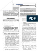 Ley #31699 - Ley Que Optimiza El Recurso de Casación en La Nueva Ley Procesal Del Trabajo