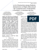 Analyzing The Level of Instruction Among Students, Teachers and Administrators in Higher Educational Institutions and The Competitiveness of Hospitality and Tourism Facilities A Literature Review