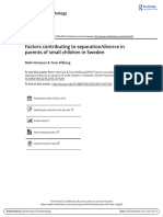 Factors Contributing To Separation/divorce in Parents of Small Children in Sweden