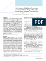 Academic Performance of Night-Shift Students and Its Relationship With The Sleep-Wake Cycle