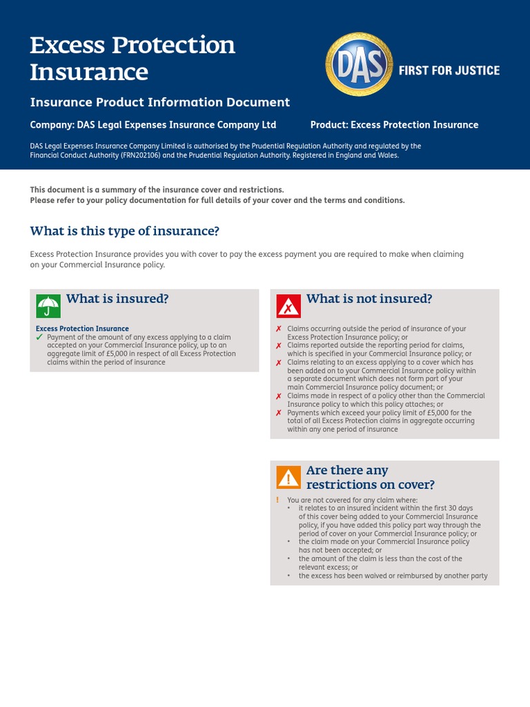 AWLL3548733XB1Excess ProtectionPolicy Summary PDF Insurance