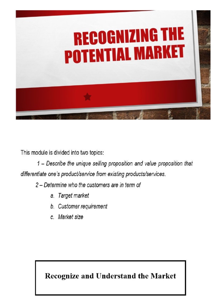 Recognizing The Potential Market | PDF