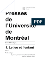 Le Modèle Ludique - 1. Le Jeu Et L'enfant - Presses de L'université de Montréal