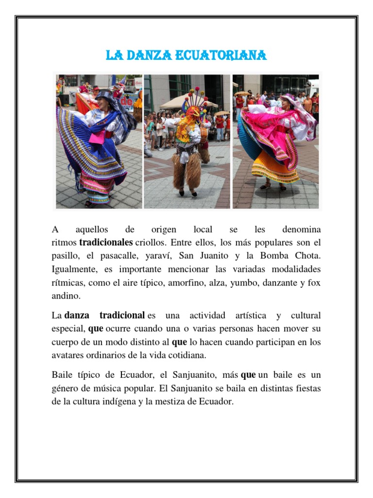 La Danza Folclórica Ecuatoriana – SMGB