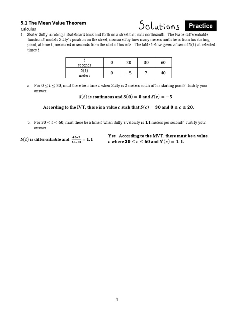 Calculus: Mean Value Theorem | PDF | Maxima And Minima | Derivative