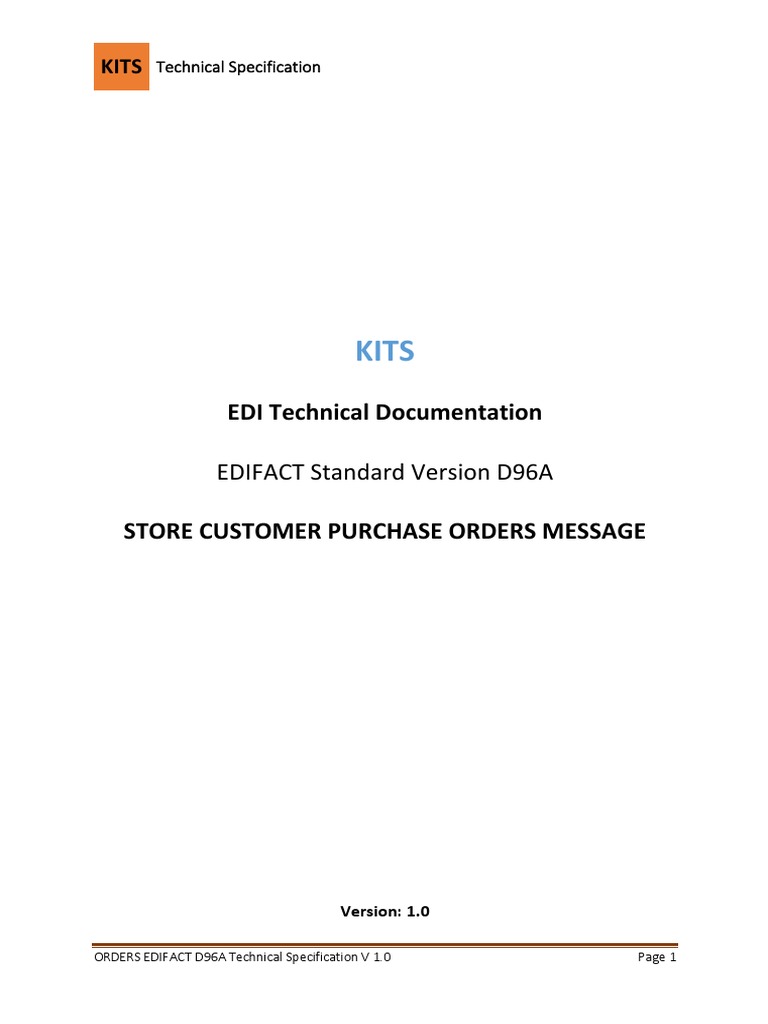 EDIFACT D96A Orders Specification | PDF | Electronic Data Interchange ...