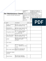 Maintenance Checklist