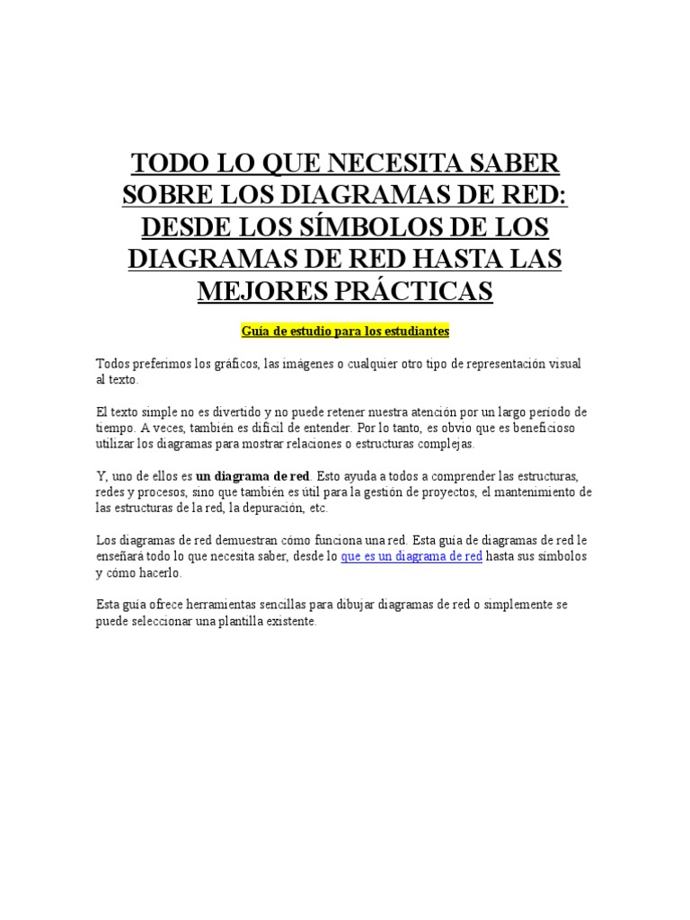 Guía Completa de Diagramas de Red | PDF | Ingeniería Informática ...