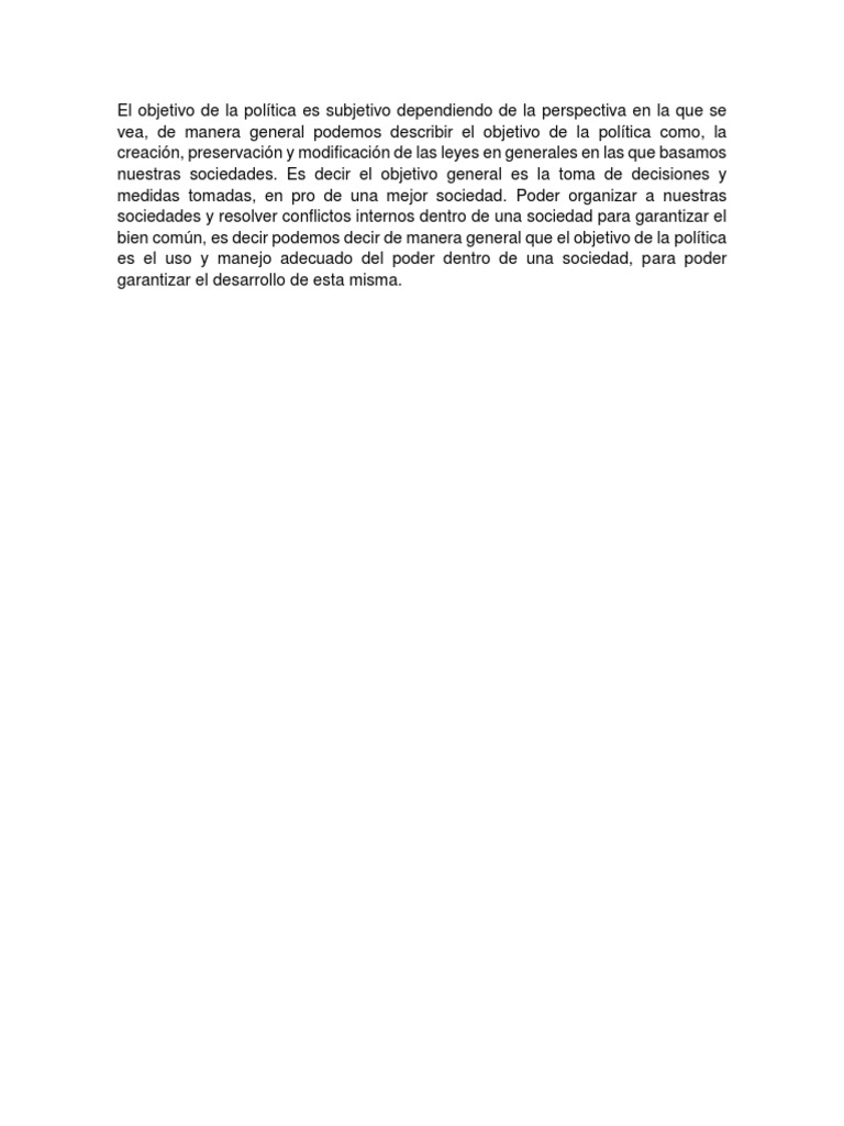 Objetivo Politica PDF