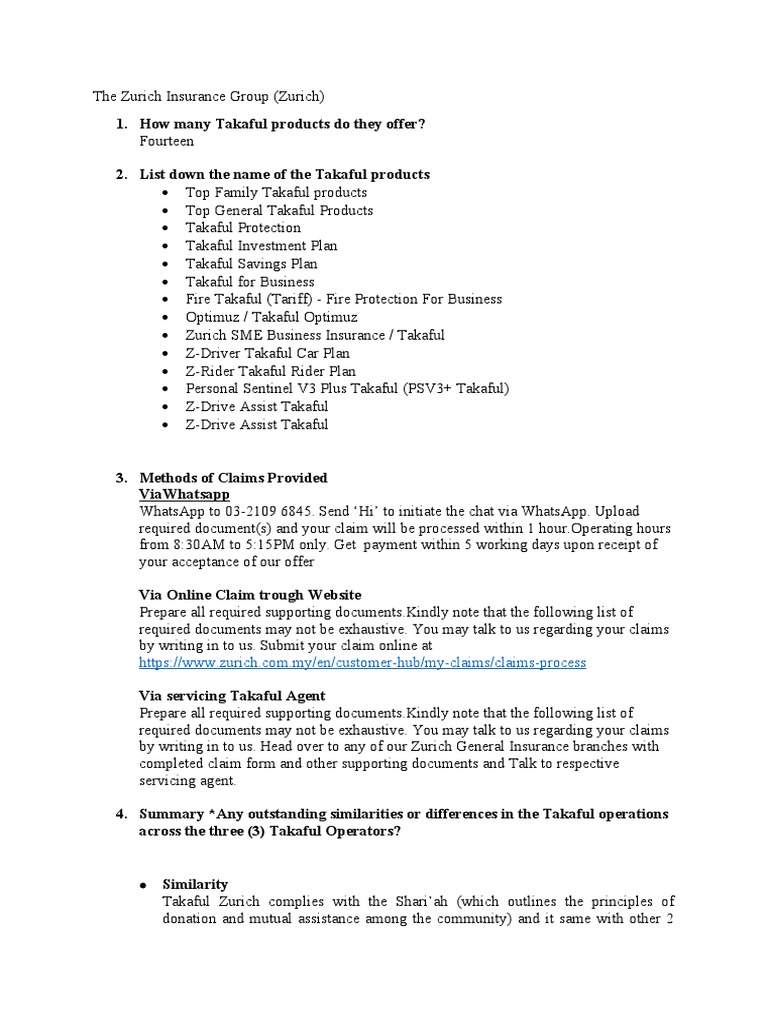 The Zurich Insurance Group PDF Insurance Economies