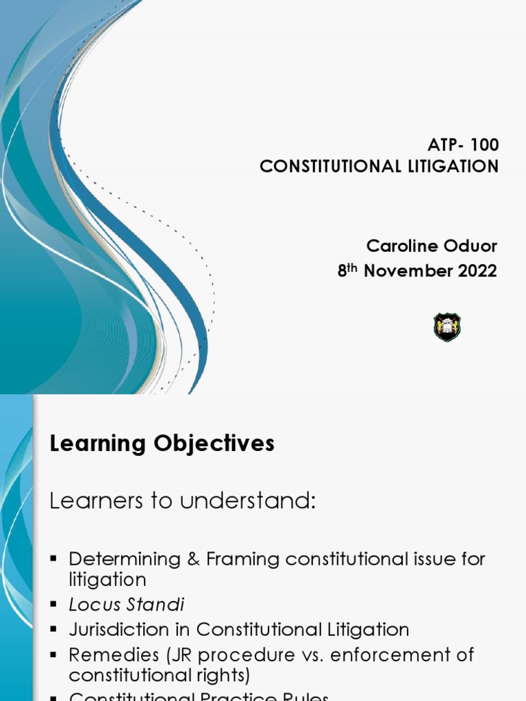 Constitutional Litigation Essentials | PDF | Lawsuit | Jurisdiction