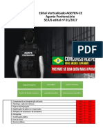 Edital Agente Penitenciário SEJUS edital no 01/2017
